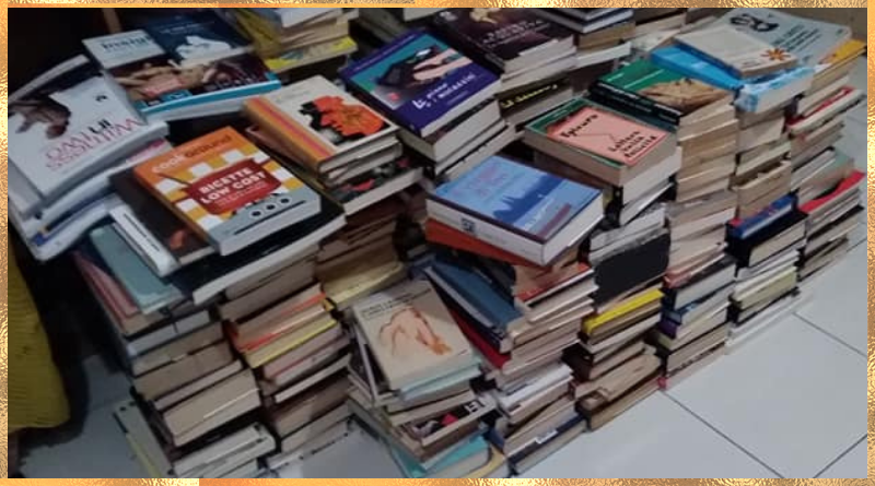 Alcuni libri raccolti dalla Tiendaequosolidale per l'iniziativa dona un libro ad un detenuto
