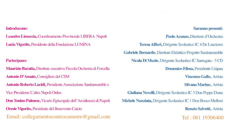 I nomi dei partecipanti al progetto Orchestra Giovanile NoteLegali